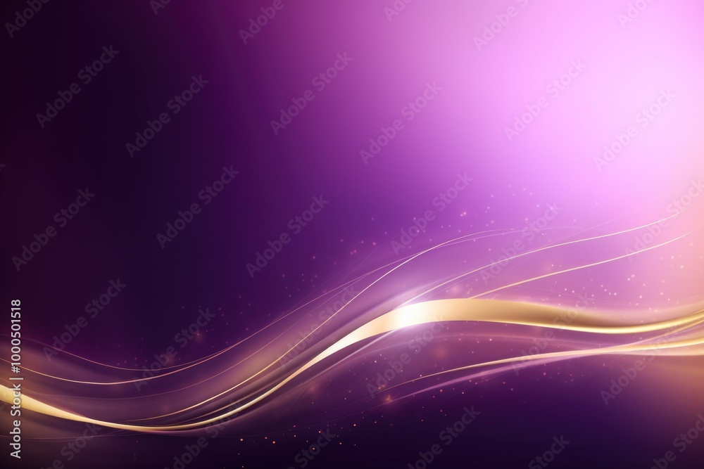 Fototapeta premium Violet background with gold wave HD wallpaper corporate template copy space