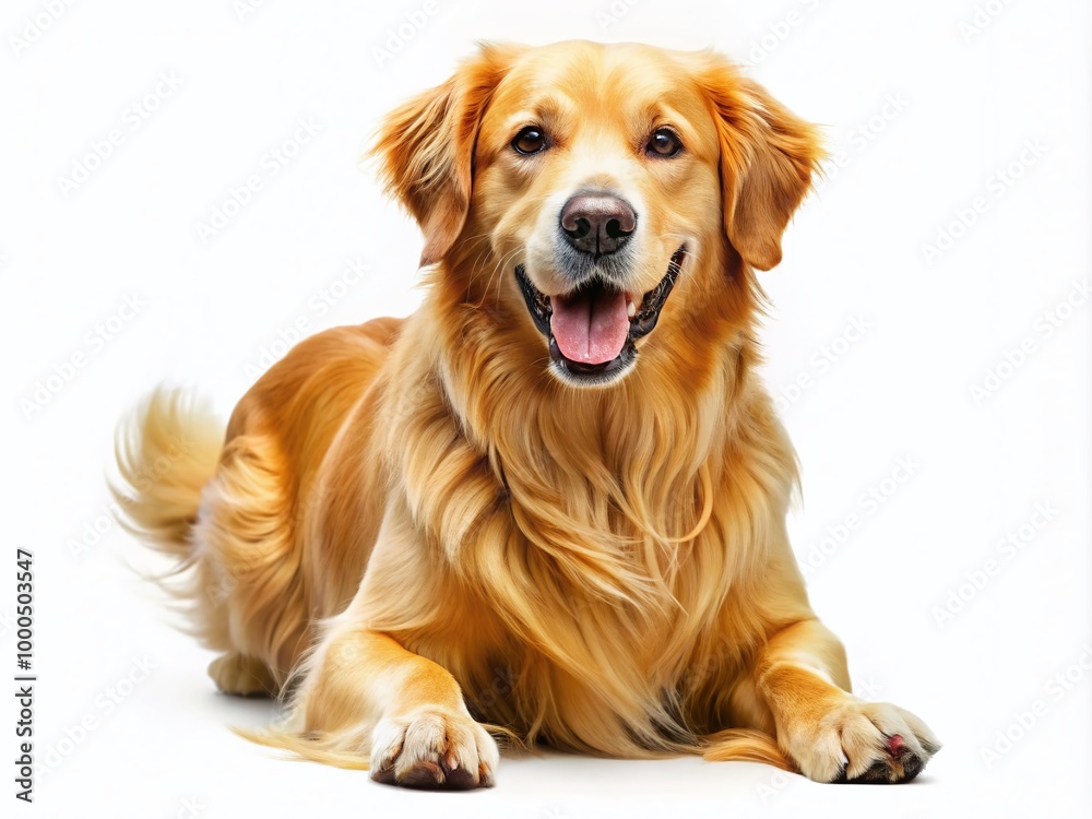 Playful golden retriever on transparent background ideal for pet projects, advertisements, and designs Playful golden retriever on transparent background ideal for pet projects, advertisements, and designs