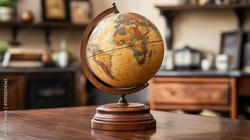Antique Globe Globus on Wood. Antique Globe Globus on Wood.