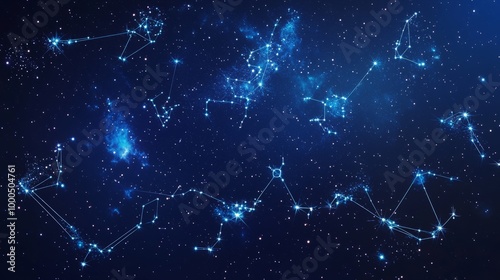 Cosmic Constellations in Night Sky
