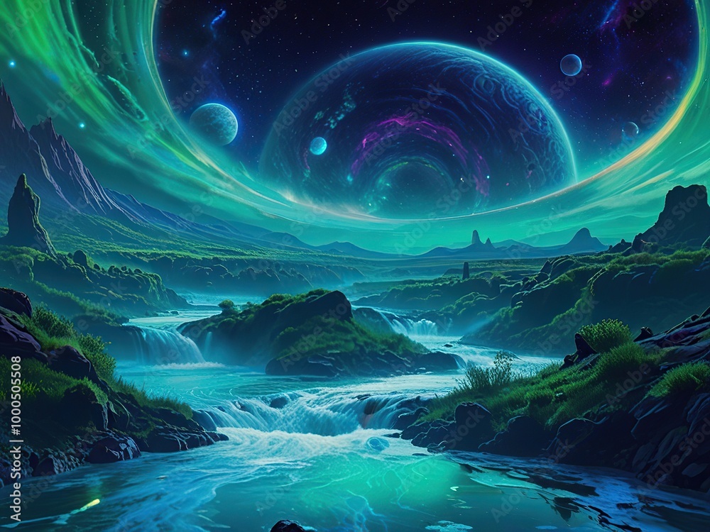 Obraz premium blue planet and space