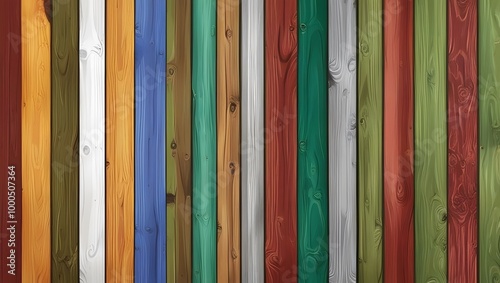 surface of colorfull wood fence texture background