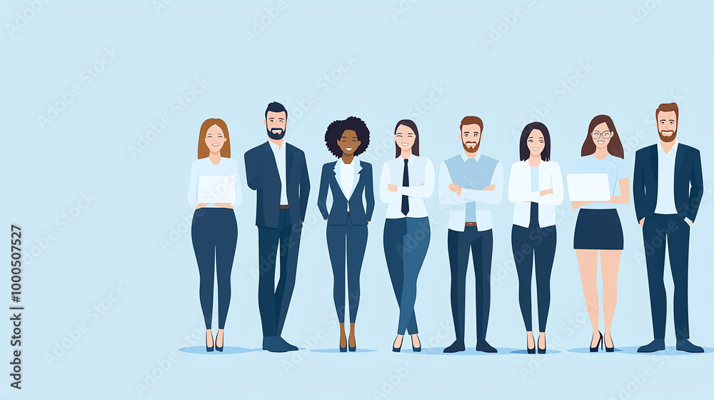 Diverse team of professionals standing together Diverse team of professionals standing together