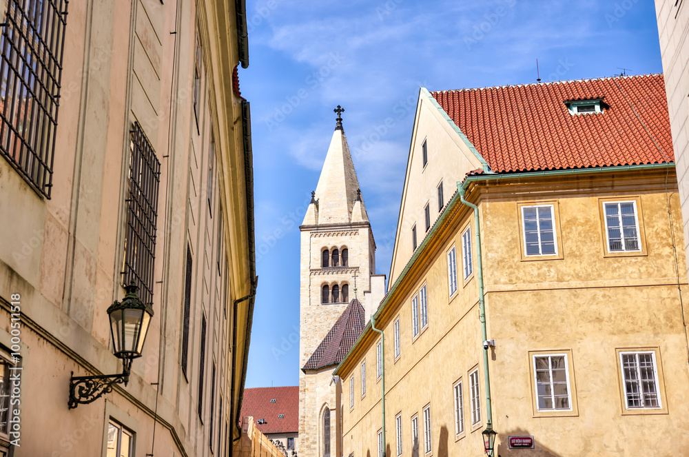 Prague, Czech Republic - July 16, 2024: Architectural details of buildings in and around the Prague Castle in the Czech Republic
Prague, Czech Republic - July 16, 2024: Architectural details of buildings in and around the Prague Castle in the Czech Republic