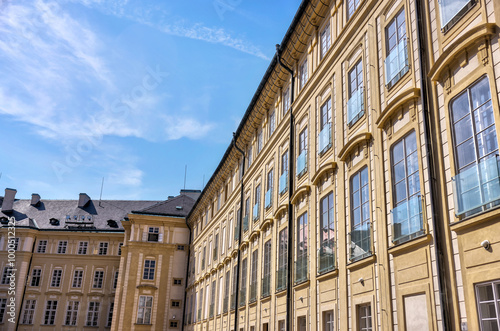 Prague, Czech Republic - July 16, 2024: Architectural details of buildings in and around the Prague Castle in the Czech Republic
 photo