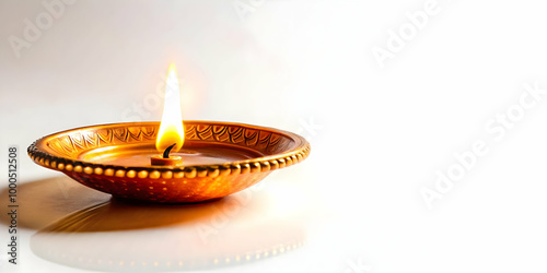 Flat Floating Diya with Glowing Light: Symbolizing Bhai Dooj in a Gravity-Defying Vector Illustration for Smart Business Use photo