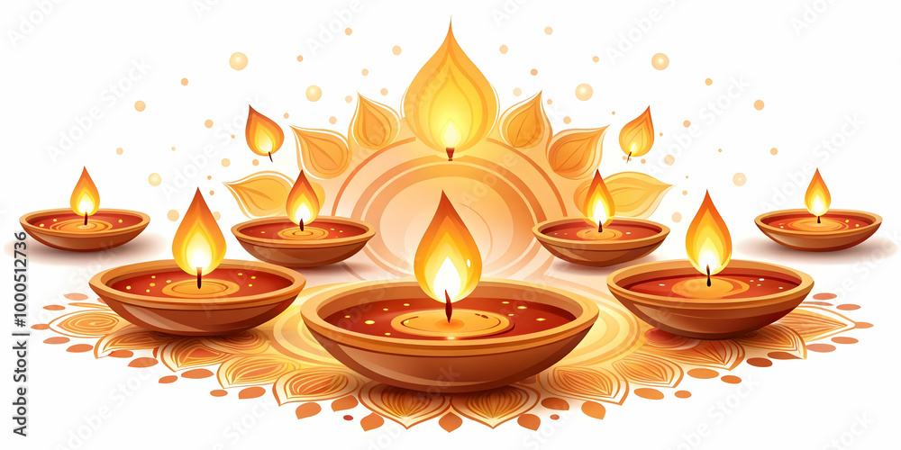 Flat Flying Diya and Tika with Glowing Petals: A Modern Bhai Dooj Concept Blending Tradition and Innovation in a Captivating Vector Illustration Flat Flying Diya and Tika with Glowing Petals: A Modern Bhai Dooj Concept Blending Tradition and Innovation in a Captivating Vector Illustration