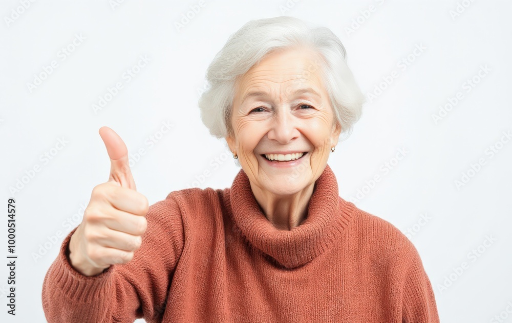 Happy Senior Citizen Offering a Thumbs Up Happy Senior Citizen Offering a Thumbs Up