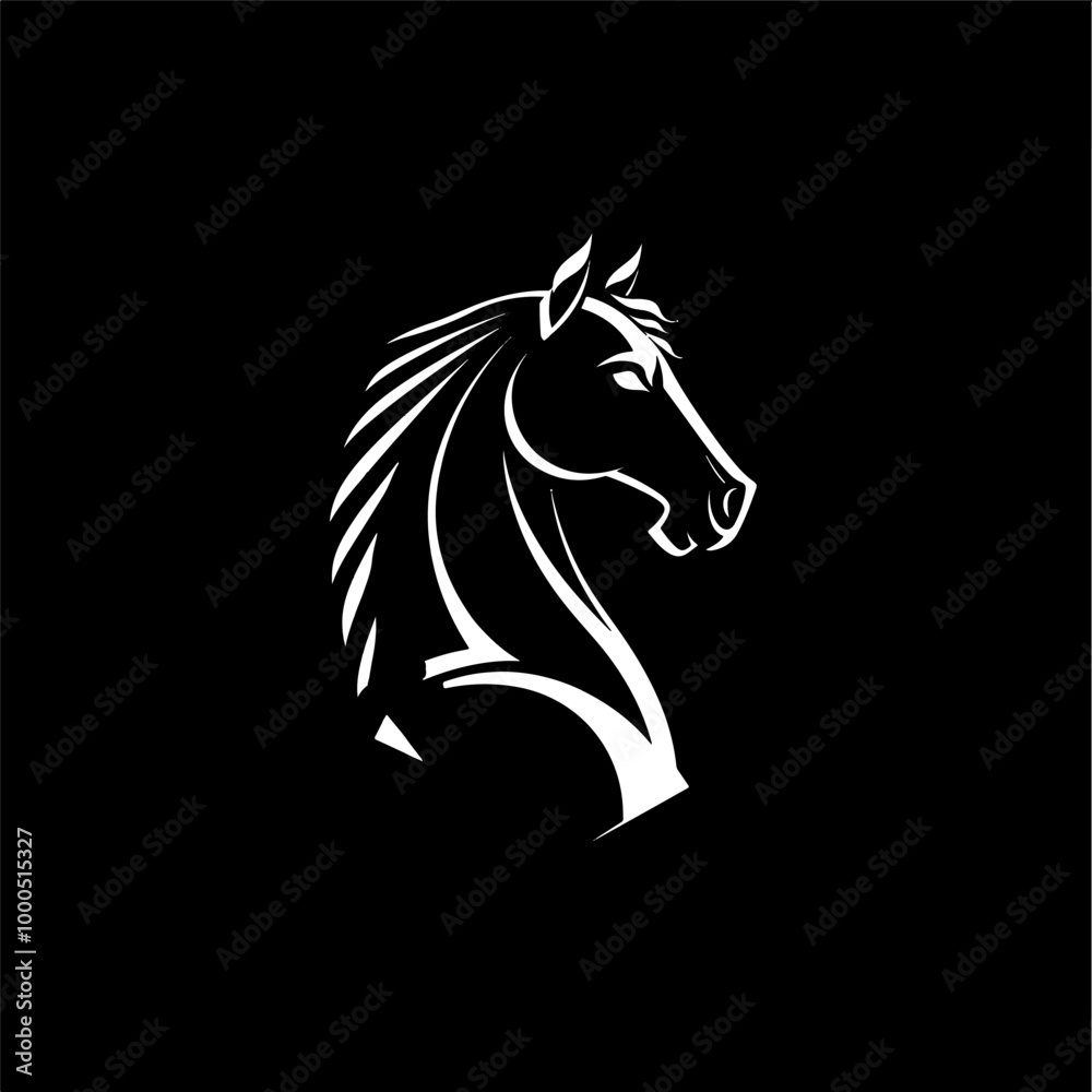 Black Chess Knight Horse Stallion Warrior silhouette logo design Black Chess Knight Horse Stallion Warrior silhouette logo design