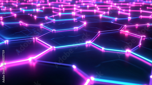 Neon Hexagons A Futuristic Tech Aesthetic