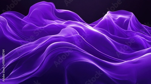 Flowing purple waves creating a luxurious and dynamic abstract background