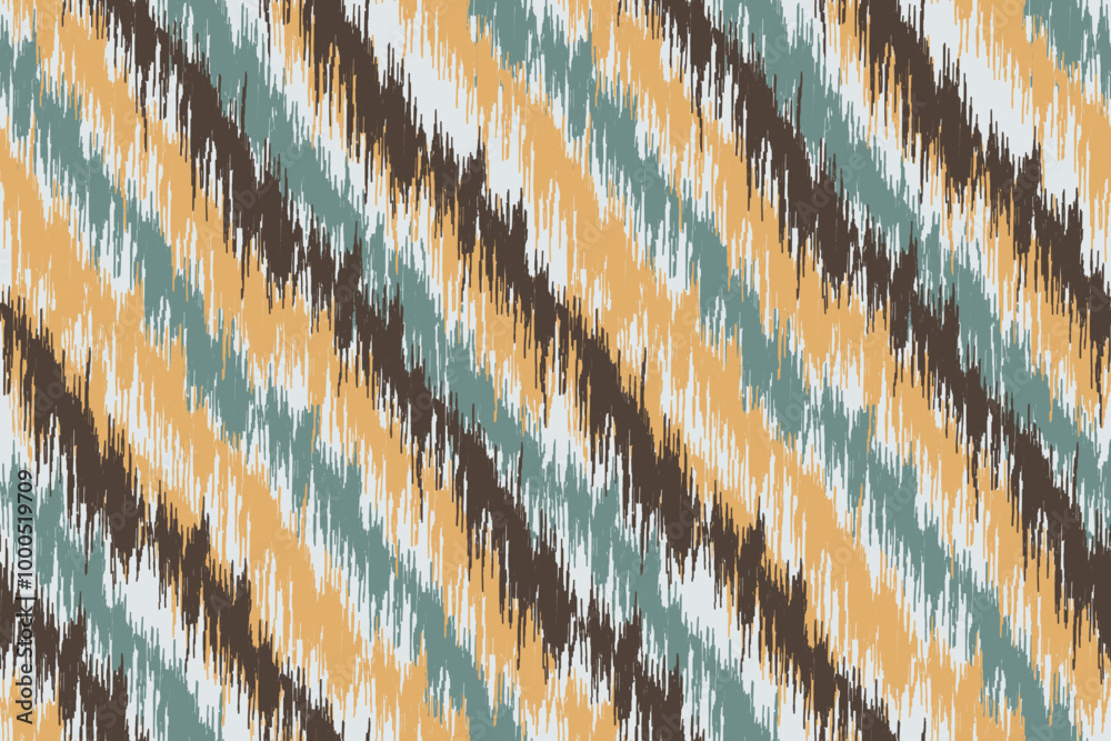 Ikat seamless pattern, geometric design, motif ethnic handmade, Ikat ethnic tribal, boho colors seamless wallpaper. Ethnic Ikat abstract background art.Illustration for greeting cards, printing	