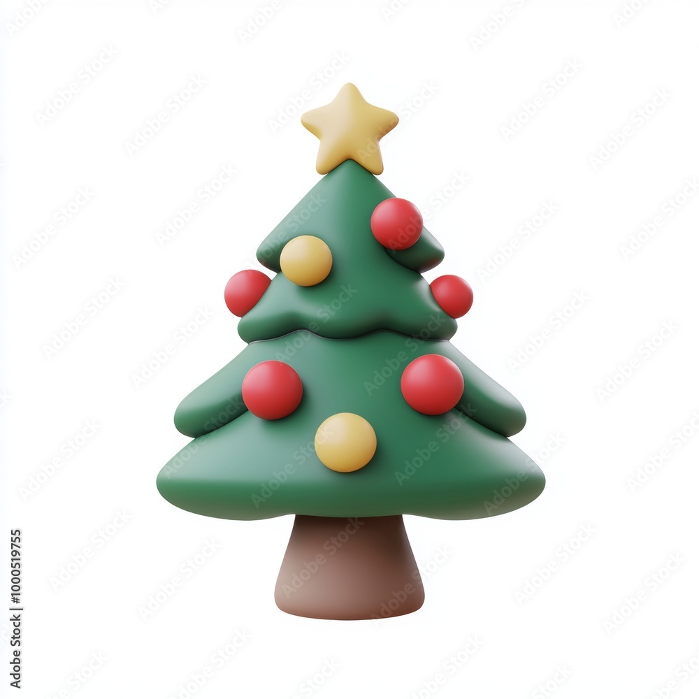 Minimalistic green pine tree figurine on a white background, creating a modern holiday aesthetic. Minimalistic green pine tree figurine on a white background, creating a modern holiday aesthetic.