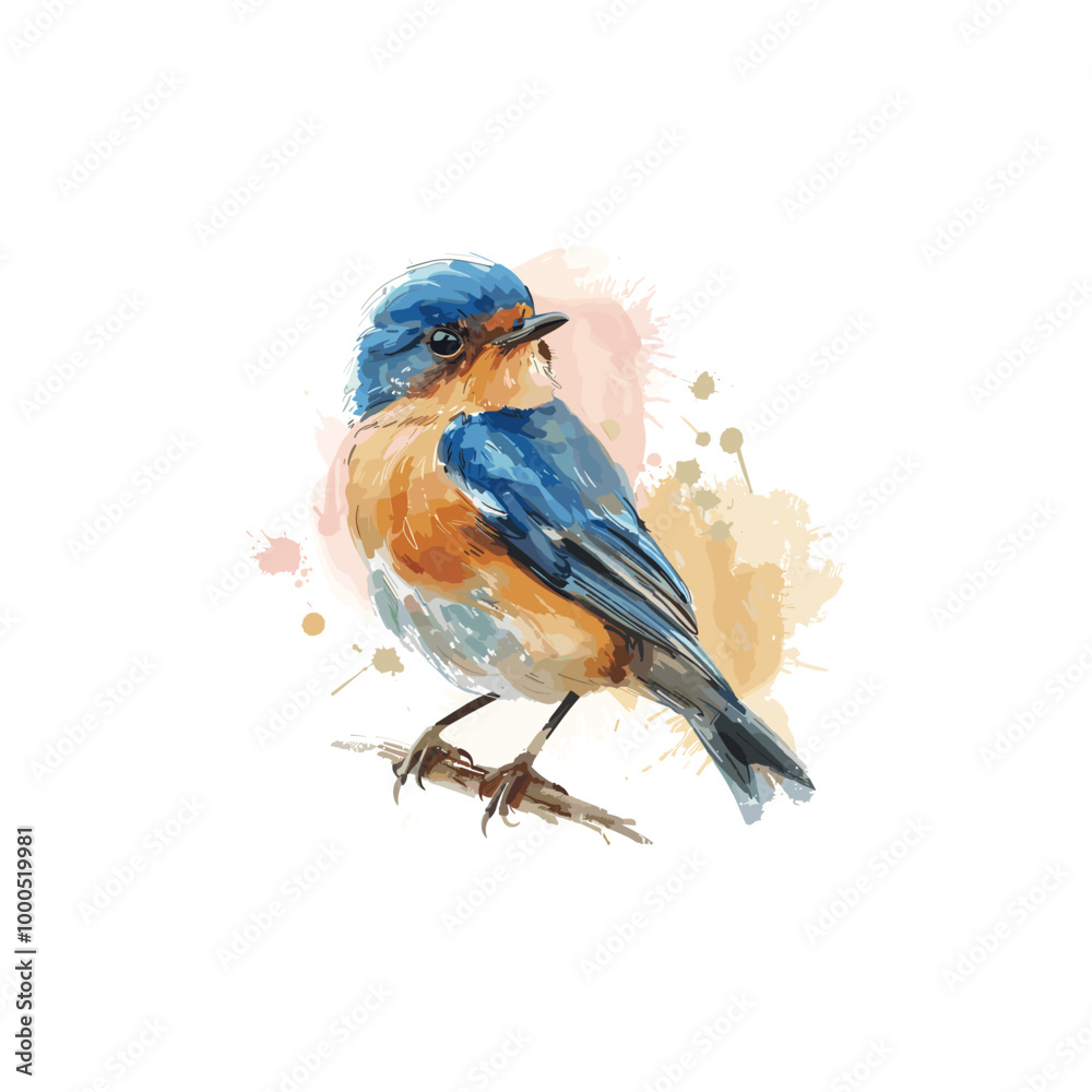 Fototapeta premium beautiful watercolor bird drawing