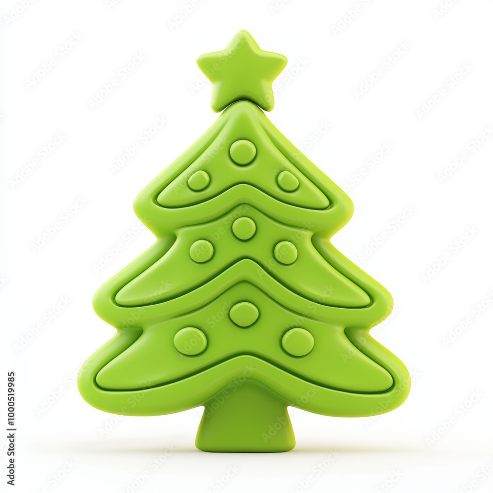 Minimalistic green pine tree figurine on a white background, creating a modern holiday aesthetic. Minimalistic green pine tree figurine on a white background, creating a modern holiday aesthetic.