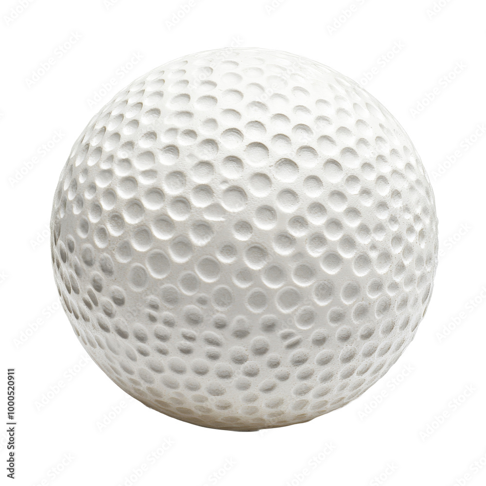 Close-up of a white golf ball, cutout transparent png Close-up of a white golf ball, cutout transparent png
