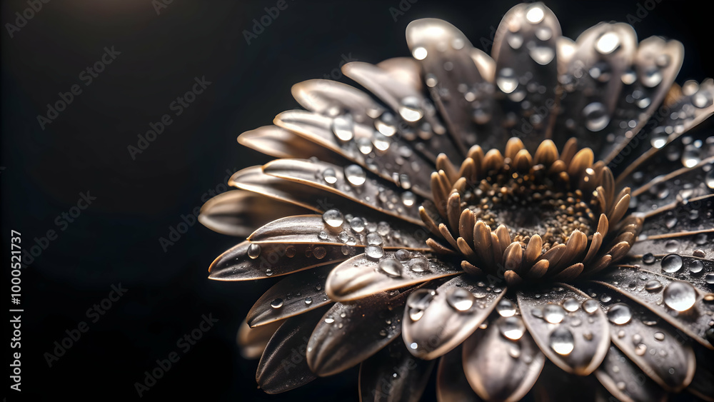 Futuristic Macro Shot of Bhai Dooj Flowers: Captivating Petals with Glowing Dewdrops - Nature's Intricate Textures in Slow Pan Photography Futuristic Macro Shot of Bhai Dooj Flowers: Captivating Petals with Glowing Dewdrops - Nature's Intricate Textures in Slow Pan Photography