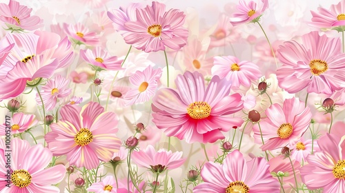 Pink_Flowers_House_Flowers_Cosmetics_Flower_Illustr