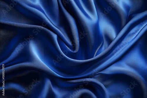 Blue Satin Fabric Drape