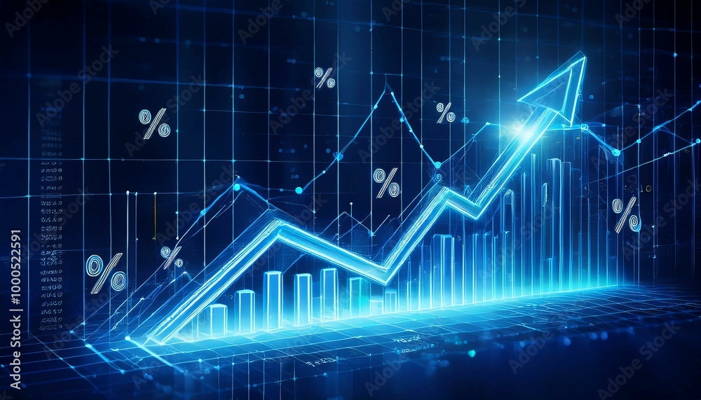 graph on blue graph on blue