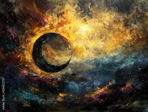 Cosmic Dance: A Dreamy Abstract Painting of a Starry Night