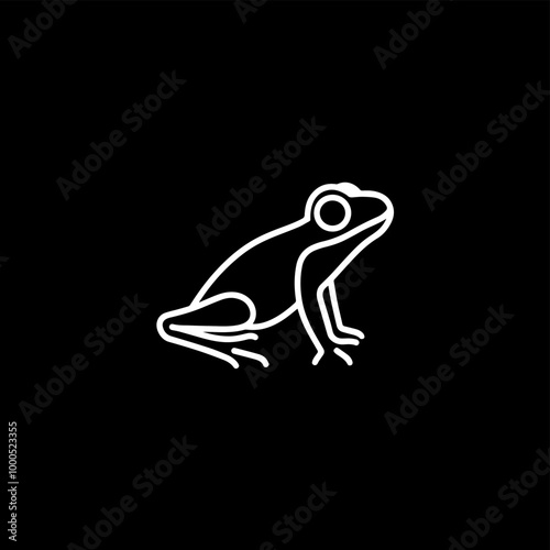simple black frog animal logo vector illustration template design
