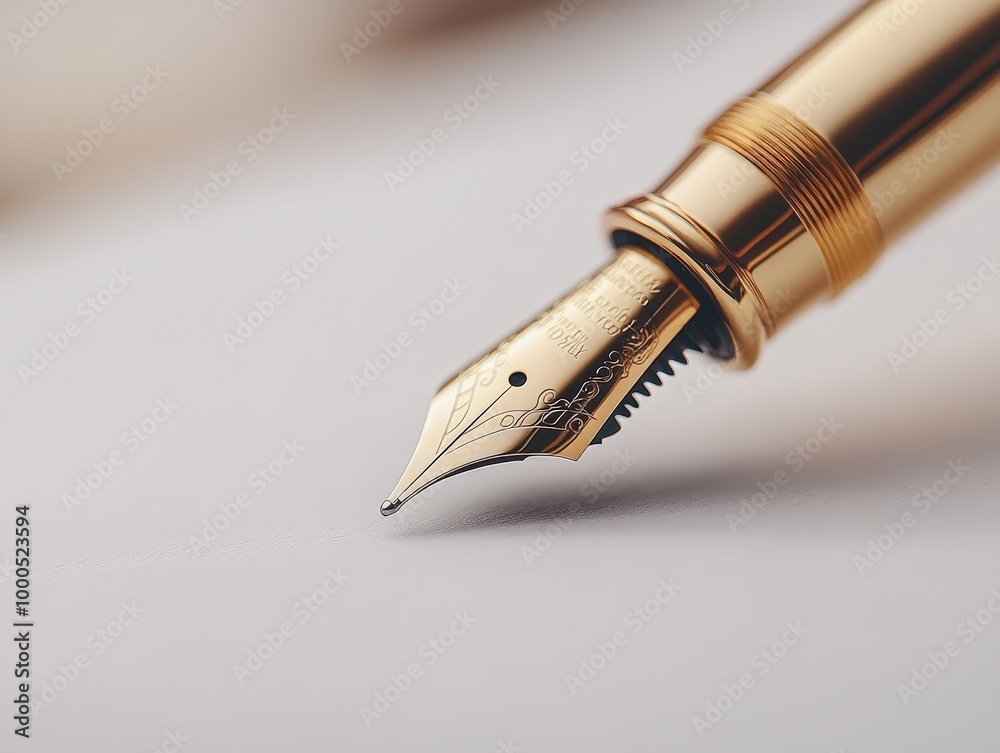 Close Up of Fountain Pen on Clean Background Close Up of Fountain Pen on Clean Background