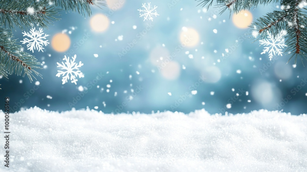 Winter background with snowflakes. Christmas and New Year concept