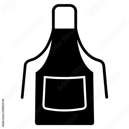 Silhouette of kitchen apron vector illustration black 