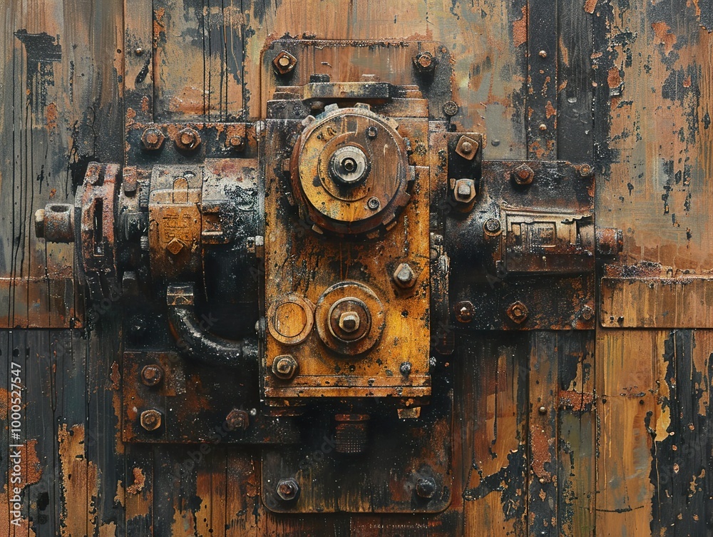 Rusty Industrial Machinery Close Up