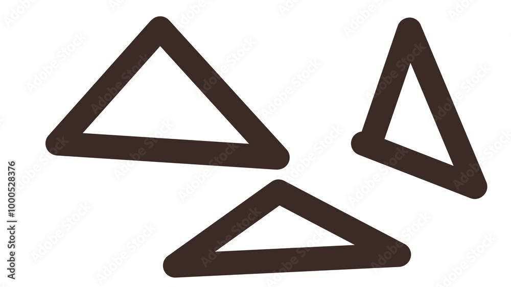 The three large triangles change slightly during the animation. The three large triangles change slightly during the animation.