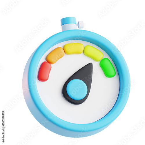 Barometer 3D illustration with isolated background