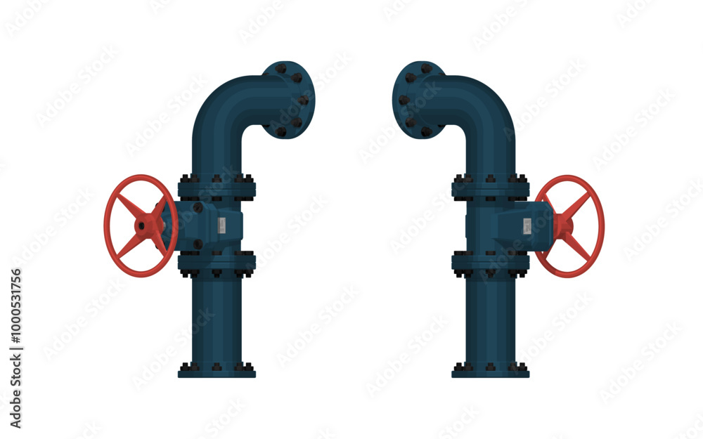 Naklejka premium set of gate valve on white background