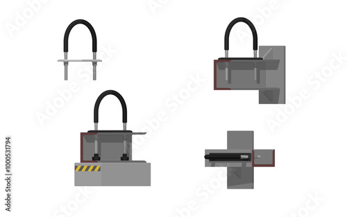 set of pipe clamp on white background