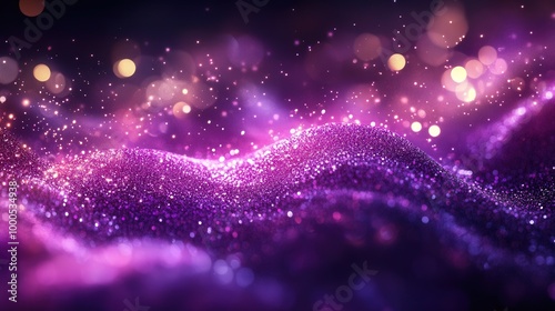 A purple background with a purple wave of glitter