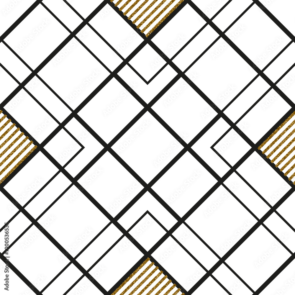 Vector seamless pattern with gold glitter texture diamond shape linear graphic elements Contemporary minimal geometric texture. Abstract repeat background for home decor, wallpaper, textile fabric Vector seamless pattern with gold glitter texture diamond shape linear graphic elements Contemporary minimal geometric texture. Abstract repeat background for home decor, wallpaper, textile fabric