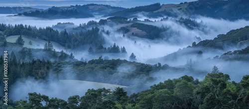 Fog In Tree Covered Hills