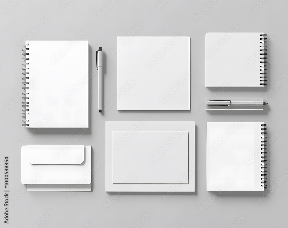 Blank Corporate Merchandise Set - T-Shirts, Pens, Mugs, and Bags Mockup design