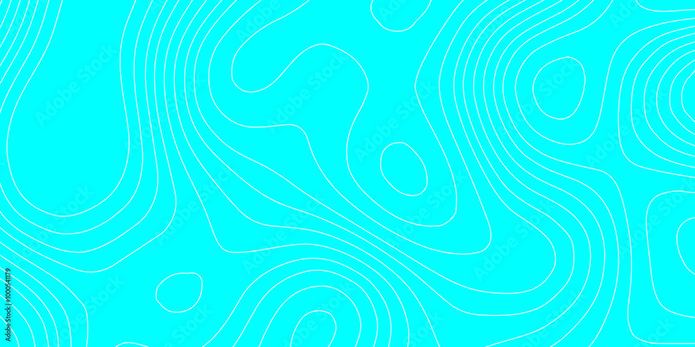 Abstract monochrome image lines contour maps background, topographic map white lines cyan background abstract vector illustration map mockup infographics wavy style geographic mountain relief. Abstract monochrome image lines contour maps background, topographic map white lines cyan background abstract vector illustration map mockup infographics wavy style geographic mountain relief.