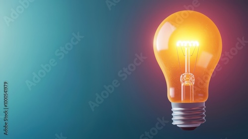 Glowing Light Bulb Symbol of Innovation Ideas and Creativity