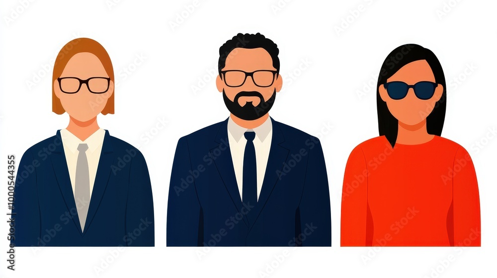 Diverse Business Professionals Team Portrait Illustration   Inclusion and Diversity Concep