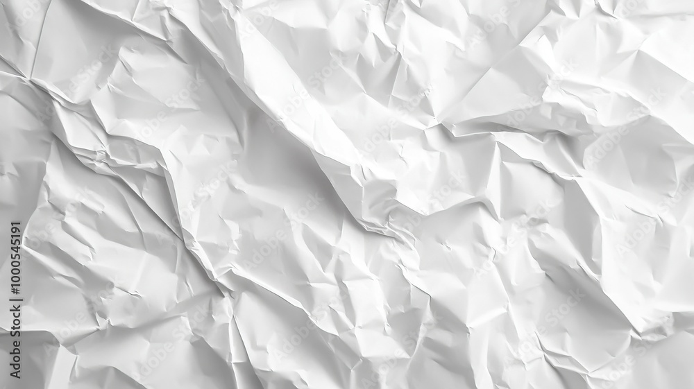 Obraz premium Crumpled White Paper Texture Background.generative ai