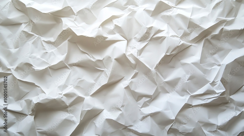 Obraz premium Crumpled White Paper Texture Background.generative ai