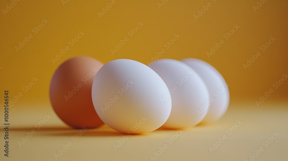 Eggs isolated on a bright background. Front photo. Egg wallpapers. Design, visual arts, minimalism. Egg templates. Organic chicken egg concept. generative ai Eggs isolated on a bright background. Front photo. Egg wallpapers. Design, visual arts, minimalism. Egg templates. Organic chicken egg concept. generative ai