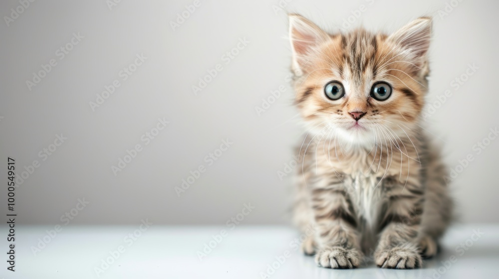 Cute Kitten with Big Eyes and Fluffy Fur Cute Kitten with Big Eyes and Fluffy Fur