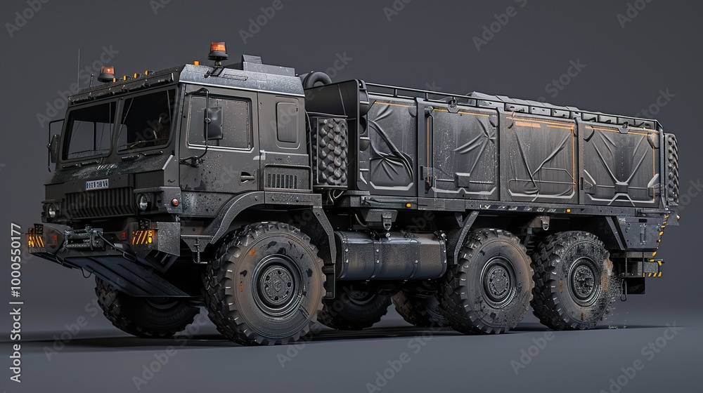Futuristic Military Truck Concept - 3D Rendering Futuristic Military Truck Concept - 3D Rendering