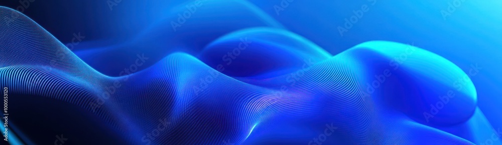 Abstract blue wave-like patterns create a sense of fluidity and motion. Abstract blue wave-like patterns create a sense of fluidity and motion.