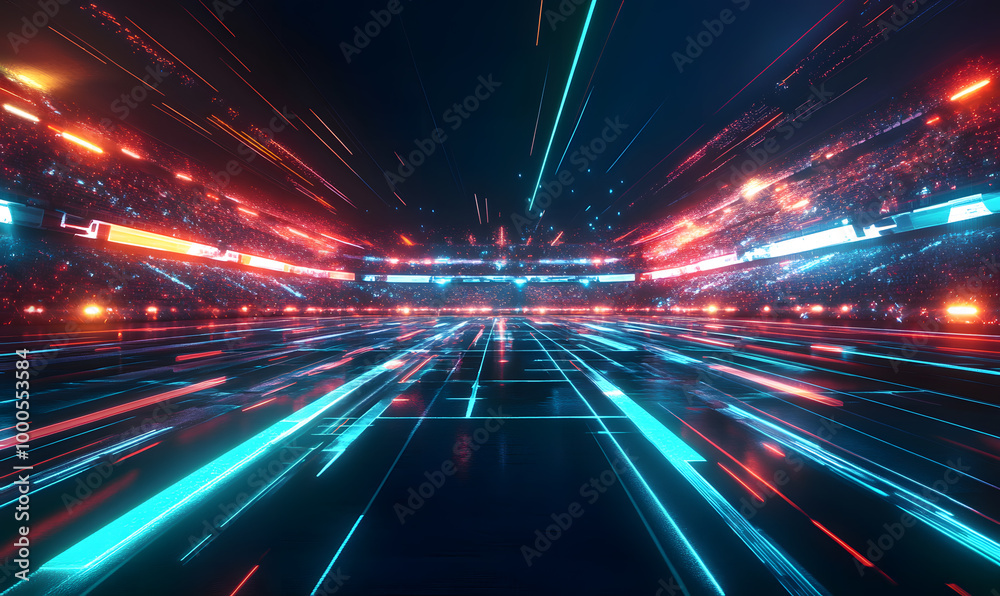 Dynamic Neon Football Action with Futuristic Geometric Patterns and Vibrant Light Trails for High-Energy Sports Advertising Backgrounds Dynamic Neon Football Action with Futuristic Geometric Patterns and Vibrant Light Trails for High-Energy Sports Advertising Backgrounds