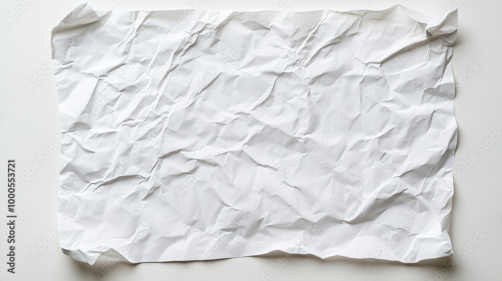 Blank white paper with a slightly wrinkled surface, creating an authentic tactile feel