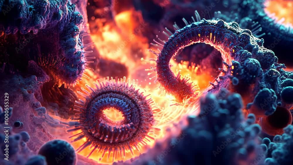 Abstract fiery spirals with glowing details Abstract fiery spirals with glowing details